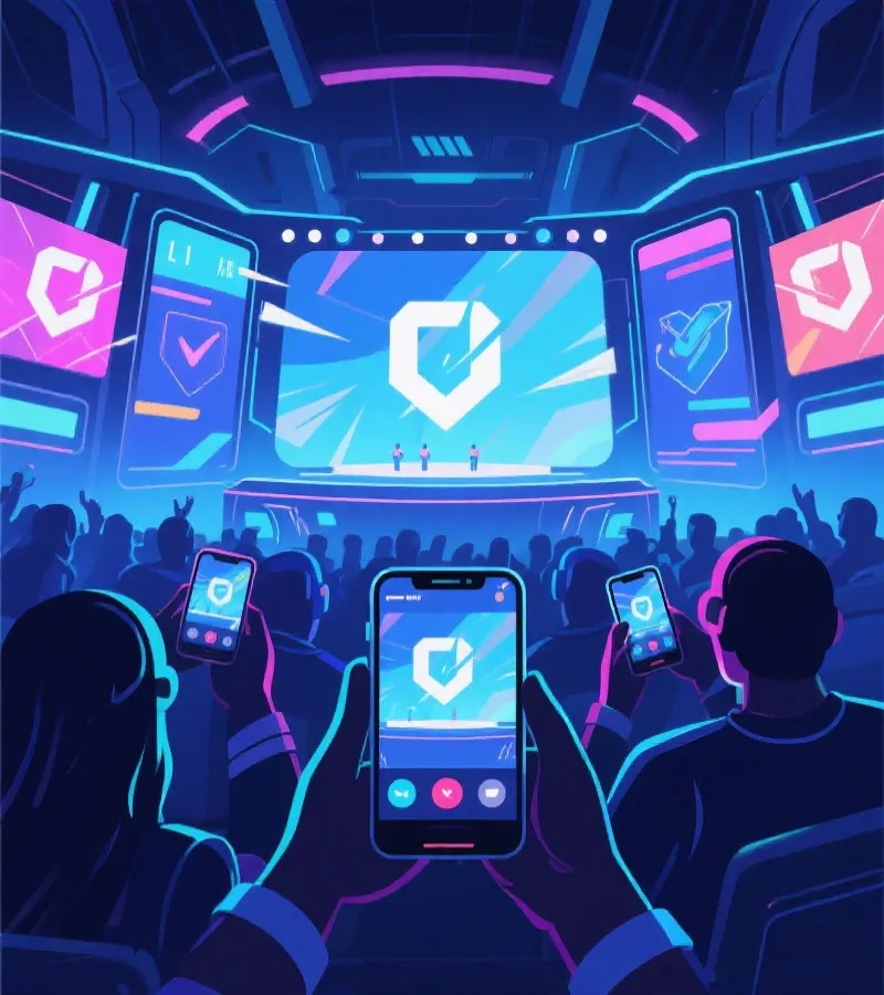 电竞直播与移动观看场景插画